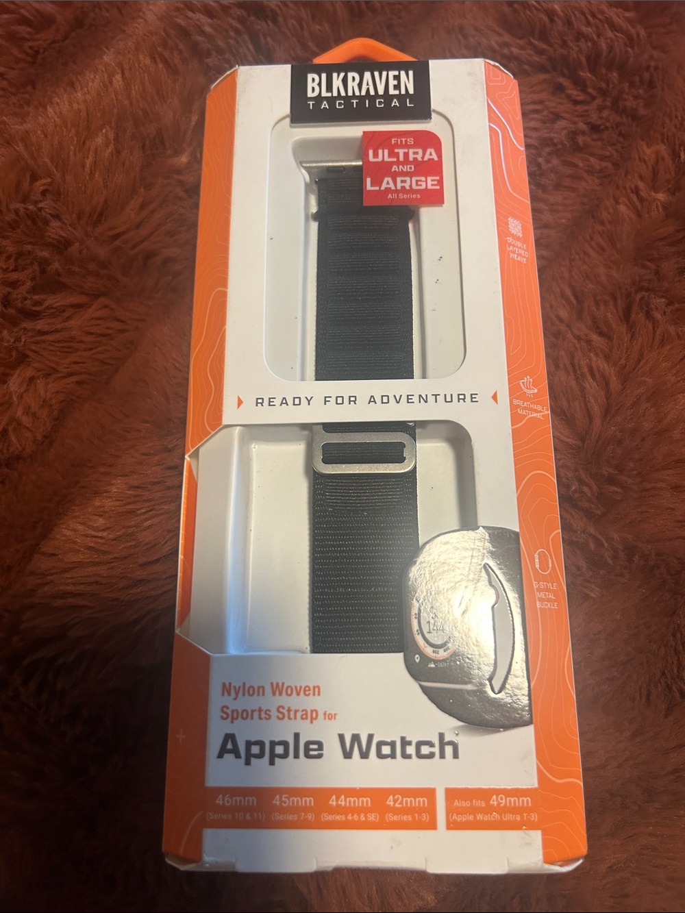 BLKRAVEN Tactical Nylon Woven Black Sports Strap for Apple Watch